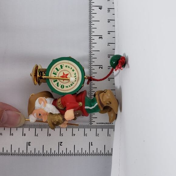 1993 Hallmark One-Elf Marching Band Handcrafted Brass Keepsake Holiday Ornament - Picture 9 of 13